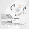 Raised Toilet Seat, 5" Height Raised, 350 lbs Weight Capacity, for Round and Elongated Toilet, Twist Lock Installation,19.1" - 21.7" Adjustable Width