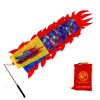 3 Meters (9.8 FT) Golden Scale Silk Dragon POI Outdoor Flinging Wind Spinners & Fitness Dragon Dance Wu Long 3D dragon Ribbon Streamer with Fiberglass